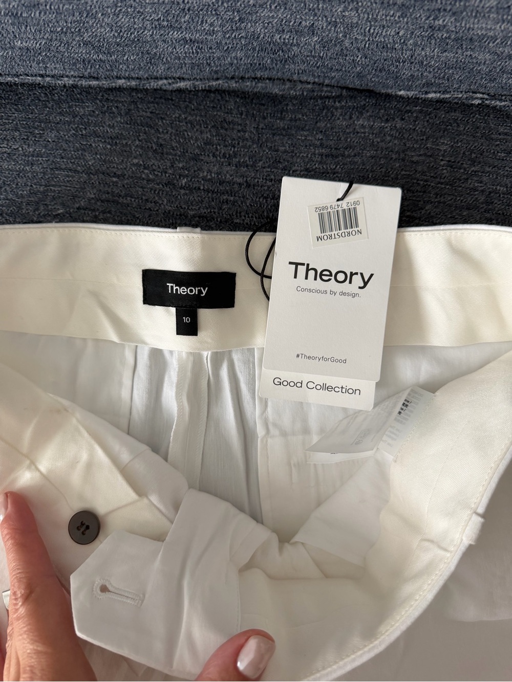 Theory White Tailored Trousers - Picture 3 of 6